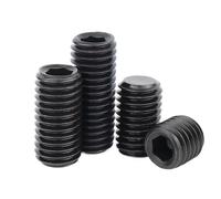 M4 M5 M6 M7 M8 M9 M10 M12 304 Stainless Steel Fine Thread Hex Hexagon Socket Flat Grub Headless Bolt Set Screw(304 stainless steel,25pcs M5x0.5x12)