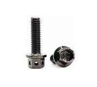 M4 M5 M6 M8 304 Stainless Steel Titanium Plated Flange Screw Inner And Outer Hexagon Burnt Blue Motorcycle Repair Screw(Grey,M8x50-2pcs)