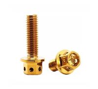 M4 M5 M6 M8 304 Stainless Steel Titanium Plated Flange Screw Inner And Outer Hexagon Burnt Blue Motorcycle Repair Screw(Gold,M5x20-5pcs)
