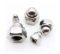 M4 M5 M6 M8 M10 M12 304 Stainless Steel Acorn Cap Cover Semicircle Dome Hex Nylon Insert Lock Nut Self-locking Nylock Locknut(Metal cap,5pcs M4)