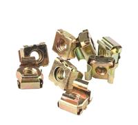 M4 M5 M6 M8 M10 M12 Color Zinc/Nickel/304 Stainless Steel Square Elastic Rack Mount Server Cabinet Shelf Clip Floating Cage Nut(Yellow Zinc Plated,M4(50pcs))