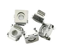 M4 M5 M6 M8 M10 M12 Color Zinc/Nickel/304 Stainless Steel Square Elastic Rack Mount Server Cabinet Shelf Clip Floating Cage Nut(White Zinc Plated,M4(50pcs))