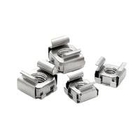 M4 M5 M6 M8 M10 M12 Color Zinc/Nickel/304 Stainless Steel Square Elastic Rack Mount Server Cabinet Shelf Clip Floating Cage Nut(Nickel Zinc Plated,M10(25pcs))