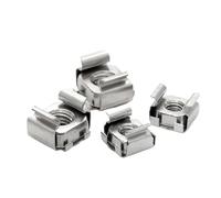 M4 M5 M6 M8 M10 M12 Color Zinc/Nickel/304 Stainless Steel Square Elastic Rack Mount Server Cabinet Shelf Clip Floating Cage Nut(Stainless Steel,M6(50pcs))
