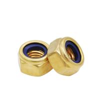 M4 M5 M6 M8 M10 M12 Copper Locknut Hexagon Self-Locking Screw Cap Brass Nylon Lock Nut(M4 (10pcs))