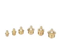 M4 M5 M6 M8 M10 M12 M14 Pitch 1.0/1.25/1.5 Metric Male Thread Taper Straight Brass Grease Zerk Nipple Fitting For Oil Grease Gun(M12x1.5 (5 Pieces))