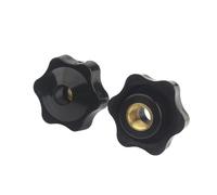 M4 M5 M6 M8 M10 M12 Plum Hand Tighten Nuts Handle Thread Star Mechanical Black Thumb Nuts Clamping Knob Manual Nuts(Through Hole,M6 (Head 32mm) 10pcs)