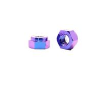 M4 M5 M6 M8 M10 M12 Titanium Alloy Lock Nut Nyloc Hex Insert Nylon Self Locking Nut Purple/Gold/Black Pitch 0.7/0.8/1/1.25/1.5mm(Blue- Purple,M10x1.25mm)