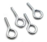 M4 M5 M6 M8 M10 Zinc Plated Carbon Steel Eye Screw Closed Hook with Ring Lifting for Heavy Duty Lifting and Securing(50mm,M4 10pcs)