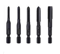 M4 M5 M6 M8 M12 Hexagonal Shank Machine Head Straight Slot Tapping Electric Drill Hand Electric Drill Tap Tapping (Color : A, Size : M4M5M6M8M10 5PCS)