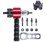 M4-M8 Electric Rivet Gun Adapter Kit, Quick Change Blind Riveter Insert Nut Tool for Cordless Drill, Portable Riveting Gun w/Case for Auto, DIY, Metal, Furniture (M4-M8)