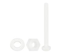 M4 Nylon Hex Head Bolts 50 Sets Plastic Screws Nuts Flat Washers White