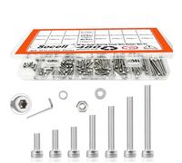 M4 Screws Assortment, 480pcs 7 Sizes M4 Screws for 3D Printer DIY, Hex Socket Head Cap Screw Bolts Nuts Washer Kit, 304 Stainless Steel, M4-0.7 x 6/8/12/16/20/25/30mm