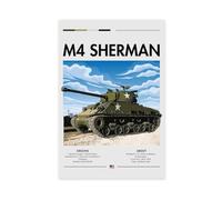M4 Sherman - Tank, Medium Battle Tank, Clouds, Ground, Tank, American Army Tank Canvas Poster Wall Art Decor Print Picture Paintings for Living Room Bedroom Decoration 20x30inch(50x75cm)