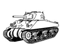 'M4 Sherman Tank' Rubber Stamp - Unmounted Design for Crafting & Scrapbooking, A7 (RS00035430)
