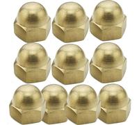 M4 Solid Brass Dome Nuts, Pack of 10 - DIN 1587 Hex Acorn Cap Nut for Antique Restoration, Electrical, Decorative, Furniture & Marine Use