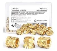M4 Threaded Inserts for 3D Printing 100pcs M4 x 5 x 5.5mm Brass Melting Nuts for Plastic Parts