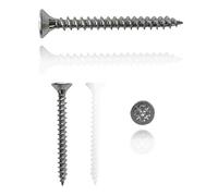 M4 Wood Screws Zinc Plated Silver Full Thread Self-Tapping Long 1.5 inch (0.16" x1.57") 4.0 x 40mm Box of 50pcs