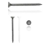 M4 Wood Screws Zinc Plated Silver Full Thread Self-Tapping Long 2.5 inch (0.16" x 2.36") 4.0 x 60mm Box of 100pcs