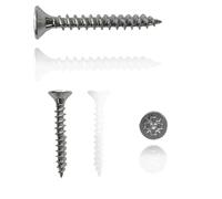 M4 Wood Screws Zinc Plated Silver Long 1 inch (0.16" x1.18") 4.0 x 30mm Box of 200pcs