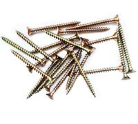 M4 Wood Screws Zinc Plated Yellow Long (0.16" x1.77") 4.0 x 45mm Box of 50pcs