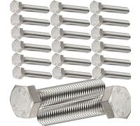 M4 x 10mm Hex Head Bolts Fully Threaded - A2 304 Stainless Steel Hexagon Set Screws DIN 933 Metric Fasteners for General Engineering, Construction & DIY (Pack of 20)