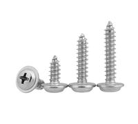M4 x 14mm Self Tapping Screws, 100 Pcs Flange Phillips 304 Stainless Steel Screws, Fasteners Bolts for Plastic Wood Furniture and Drywall