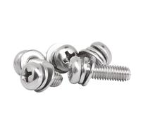 M4 x 16mm Bolts Washers Sets, 304 Stainless Steel Multi Purpose Heavy Duty Phillips Round Head Screws Bolts Kits, 50 Sets