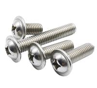 M4 x 16mm Phillips Drive Pan Washer Head Machine Screw Stainless Steel Pack 50-piece