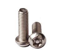 M4 x 16mm Pin In Head Torx Screws,304 Stainless Steel Pin Torx Button Head Security Screws,Right Hand Threads,Metric,100-pieces