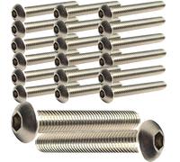 M4 x 25mm Button Head Socket Machine Screws, Fully Threaded, A2 Stainless Steel - Pack of 20
