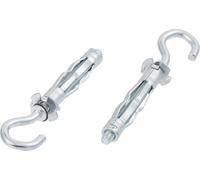 M4 x 38mm Open Hook Plasterboard Hollow Wall Cavity Wall Anchors Molly (Pack of 10) A10B