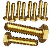M4 x 40mm Solid Brass Hex Bolts Fully Threaded Hexagon Screws DIN933 (pack of 10)