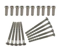 M4 x 60mm Door Handle Through Bolts Connecting Sleeve Chrome - Pack of 10