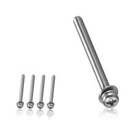 M4 x 60mm Nuts & Bolt 5pcs, Stainless Steel Phillips Pan Head Setscrew Fully Threaded Machine Screws Bolts Combine with Spring Washer and Plain Washers 5pcs