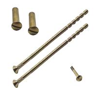 M4 x 90mm Door Handle Through Bolts Slotted Sleeve Brass - Pack of 2