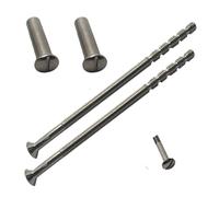 M4 x 90mm Door Handle Through Bolts Slotted Sleeve Chrome - Pack of 2 | M4 × 90mm male-to-female slotted bolt set. Suits thick doors up to 78mm. Fire doors, external, handle, knob.