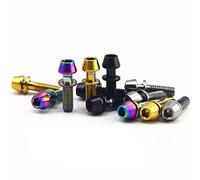 M4 X15mm Titanium Bolts For Ritchey C260 Bike Stem Cone Hexagonal Socket With Captive M6 Ti Bolts Screws Ti Fastener(Black Color,M4X15 MM_12PCS)