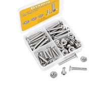 M4 x16mm/25mm/30mm Cross Countersunk Bolt Nut Set Phillips Head 304 Stainless Steel Bolts and Flange Nuts, 34 Pcs Flat Head Screws Nuts Bolts Assortment Kit Right Hand