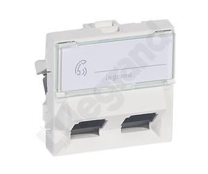 M45 WHITE 2M COMPUTER SOCKET 2X UAE 8 CAT.6 UTP ANGLED