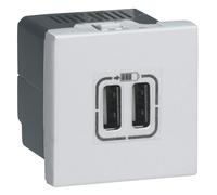 M45 WHITE SOCKET CHARGER 2M USB 2X TYPE A 5V 1500MA M45 278594L