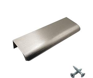 M4TEC Bar Kitchen Cabinet Door Handles Cupboards Drawers Bedroom Furniture Concealed Finger Edge Pull Handle for Wardrobe & Bedroom Cabinet Brushed Stainless Steel. VD3 Series: 64 mm Pack of 10