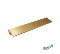 M4TEC Bar Kitchen Cabinet Handles, Kitchen Cupboard Door Handles, Wardrobes and Drawers, Bedroom Furniture Finger Edge Pull Handle Brushed Brass. VE8 Series: 128 mm