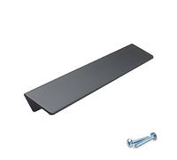 M4TEC Bar Kitchen Cabinet Handles, Kitchen Cupboard Door Handles, Wardrobes and Drawers, Bedroom Furniture Finger Edge Pull Handle Steel Grey. VE8 Series: 160 mm