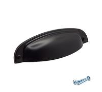 M4TEC Black Kitchen Cabinet Handles - 10 Pack VD8 Series, 96mm x 107mm Zinc Alloy, Black Finish