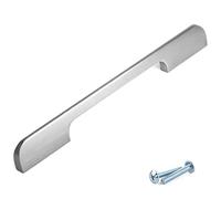M4TEC Brushed Stainless Steel Effect Bar Handles for Kitchen Cabinets, Cupboards & Drawers| Modern Aluminium Cabinet Pull for Bedroom| VJ5 Series Overall Length 180 mm with Hole Opening of 160 mm