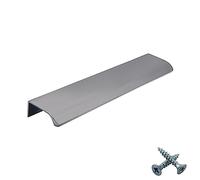 M4TEC Cabinet Door Handles Polished Chrome 128mm: VD3 Series | Bedroom Furniture Concealed Finger Edge Pull Handle for Cupboard & Drawer Handles, Wardrobe & Bar Kitchen Cabinet Hardware