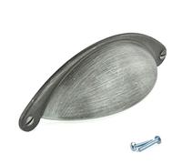 M4TEC Cup Kitchen Cabinet Door Handles Cupboards Drawers Bedroom Furniture Pull Handle Brushed Iron. Z3 Series: 64 mm
