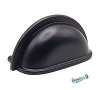 M4TEC Cup Kitchen Door Handles Black 76 mm: VD7 Series Pack of 10 | Kitchen Cabinet Door Handles, Cupboard Handles, Drawer Handles, Bedroom Furniture Pull Handles