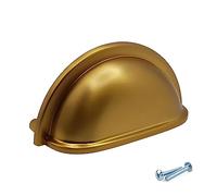 M4TEC Cup Kitchen Door Handles Brushed Brass Bedroom Furniture Pull Handles Kitchen Cabinets Door, Cupboards, and Drawers Door Handles - VD7 Series: 76 mm